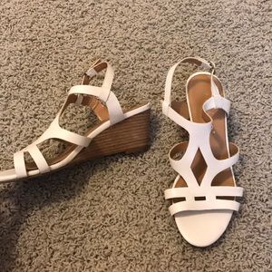 White wedge sandals